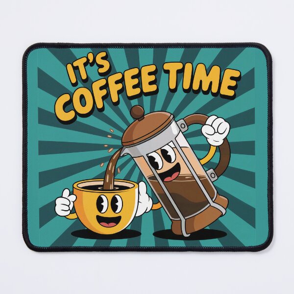 Item preview, Wake Up and Smell the Coffee – Funny Coffee Lover Art with French Press designed and sold by Cafe-Color.
