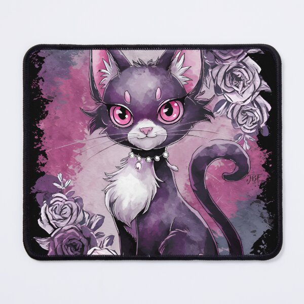 Item preview, The cat with roses painting pastel goth manga designed and sold by jbfart.
