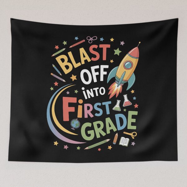 Item preview, Blast off into first grade, first day of school, enrollment designed and sold by brynatshop.