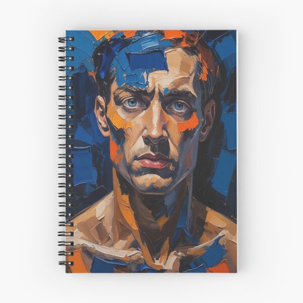 Item preview, Abstract Portrait with Dynamic Brushstrokes in Vibrant Blue and Orange Tones designed and sold by Rue Design Company.
