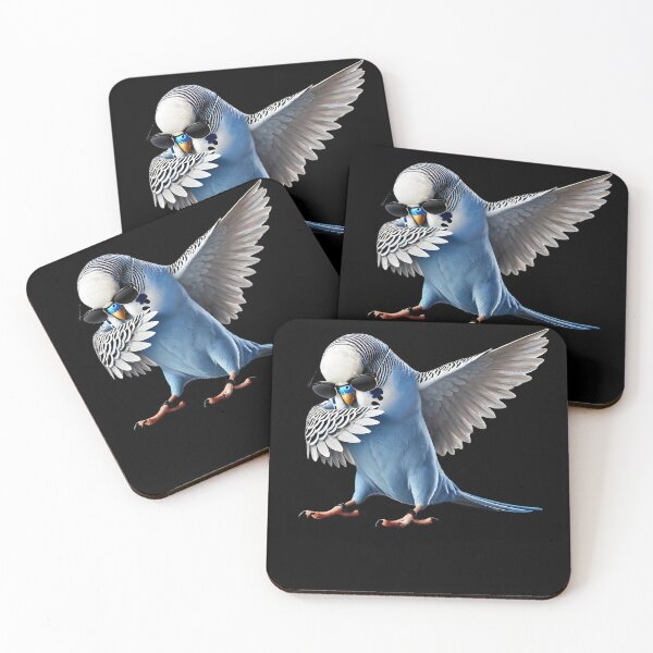 Item preview, Dabbing Blue Budgerigar Parrot Parakeet Lover Birding designed and sold by Kimberley King Art  King Art.