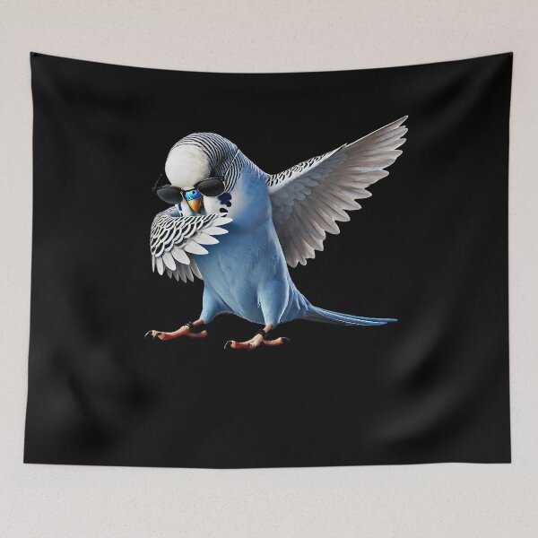 Item preview, Dabbing Blue Budgerigar Parrot Parakeet Lover Birding designed and sold by Kimberley King Art  King Art.