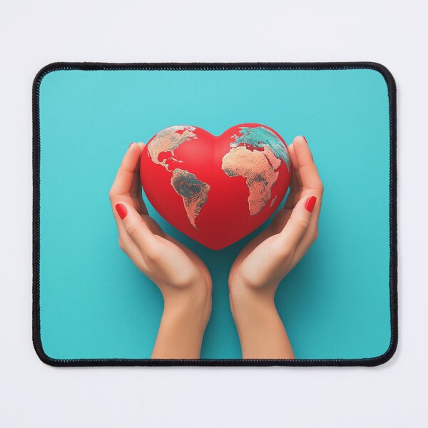Item preview, Heart-Shaped Earth in Hands – Global Love and Unity Illustration designed and sold by Art of Ngu.