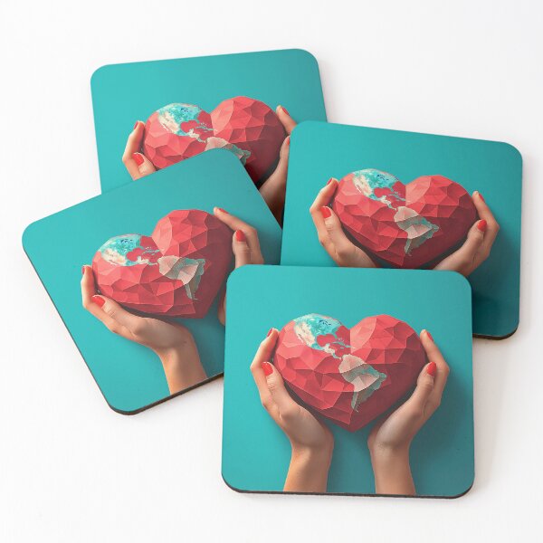 Item preview, Low Poly Earth Heart in Hands – Love the Planet Art Design designed and sold by Art of Ngu.