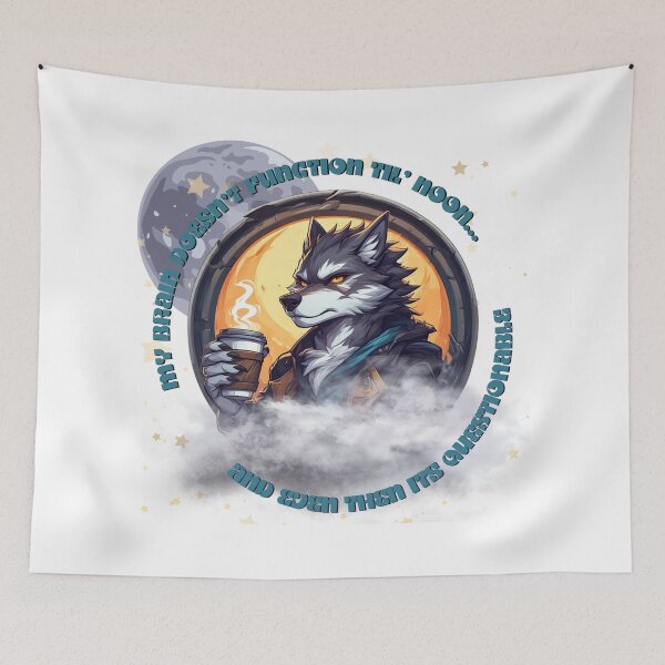 Item preview, Brain Doesn't Function (Male Wolf) designed and sold by Shortyshadow4.