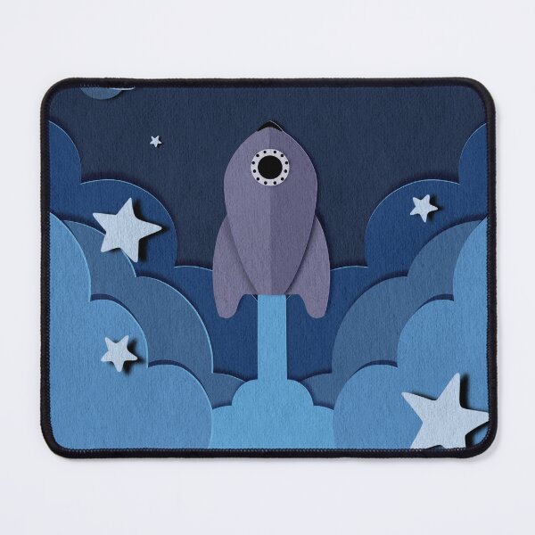 Item preview, Rocket Paper Cutout Space Illustration, gifts for him, kids bedroom designed and sold by Pragatee.