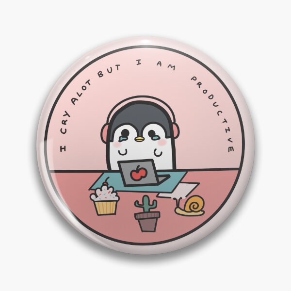 Item preview, I cry a lot but I am productive - Penguin designed and sold by Tinypenguinx.