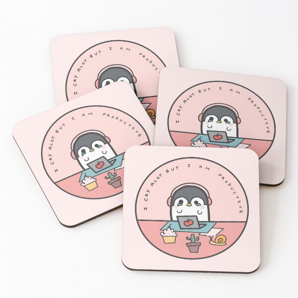 Item preview, I cry a lot but I am productive - Penguin designed and sold by Tinypenguinx.