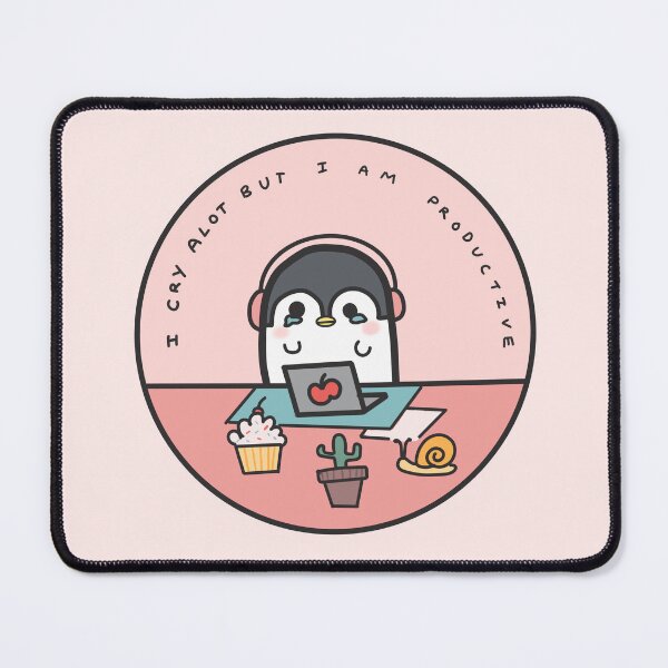 Item preview, I cry a lot but I am productive - Penguin designed and sold by Tinypenguinx.
