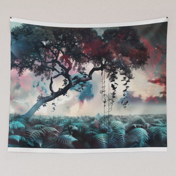 Item preview, Surreal tree grows in fern dreamland designed and sold by AverageBlur.