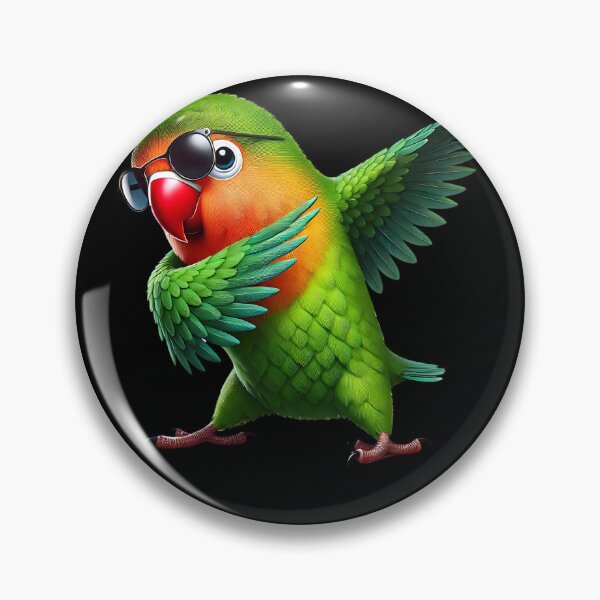 Item preview, Dabbing Fischer's Lovebird Parrot Lover Birding designed and sold by Kimberley King Art  King Art.