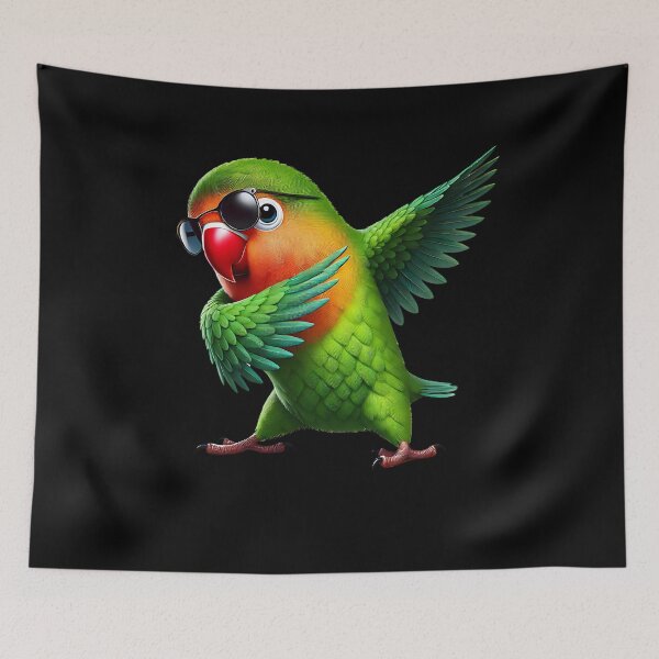 Item preview, Dabbing Fischer's Lovebird Parrot Lover Birding designed and sold by Kimberley King Art  King Art.