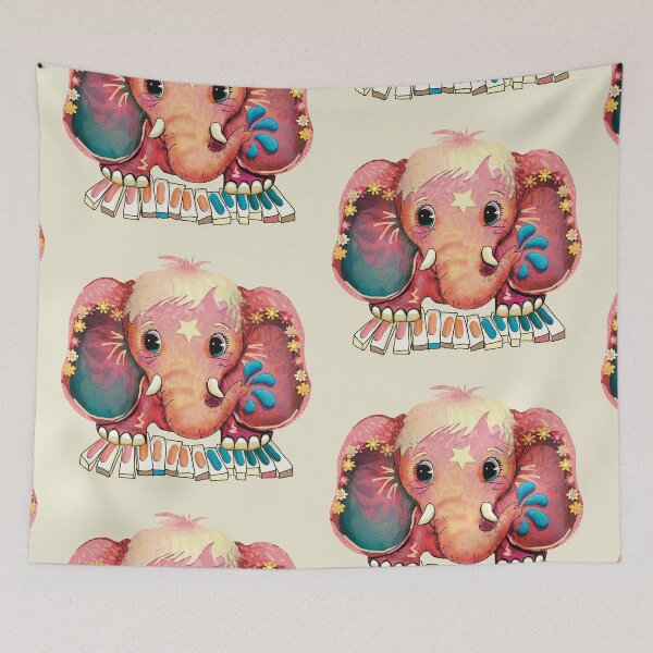 Item preview, Pink Piano Elephant designed and sold by Karin Taylor.