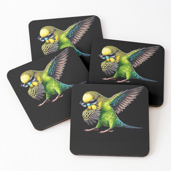 Item preview, Dabbing Green Budgerigar Parakeet Parrot Lover Birding designed and sold by Kimberley King Art  King Art.