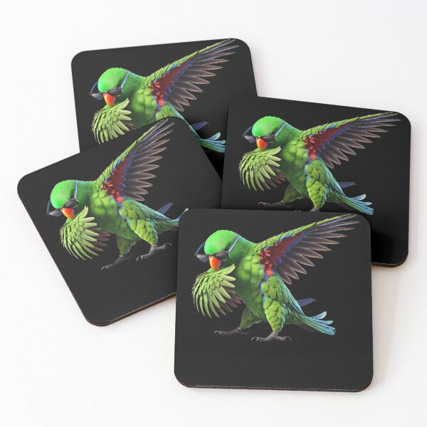 Item preview, Dabbing Green Eclectus Parrot Lover Birding designed and sold by Kimberley King Art  King Art.