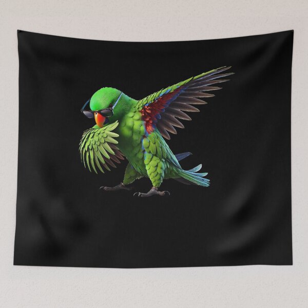 Item preview, Dabbing Green Eclectus Parrot Lover Birding designed and sold by Kimberley King Art  King Art.