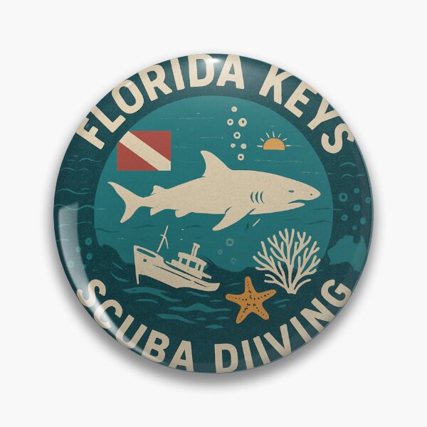 Artikelvorschau, Florida Keys Scuba Diving Unisex-Design, Strandbekleidung, Abenteuer-Design, Geschenk für Taucher, Vintage-Stil-T-Shirt entworfen und verkauft von Peycer.