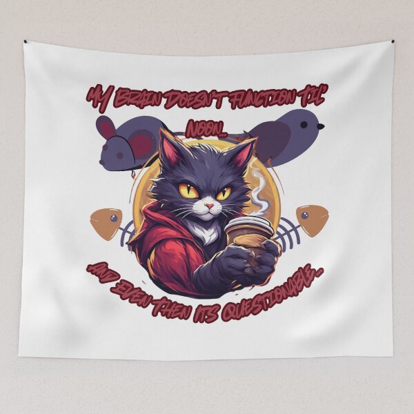 Item preview, Brain Doesn't Function (Male Cat) designed and sold by Shortyshadow4.