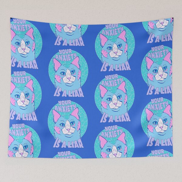 Item preview, your anxiety is a liar cat art designed and sold by crestfallenmermaid.