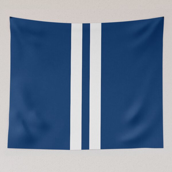Item preview, Dual Racing Stripes - Large Gap (White - Guardsmans Blue Background) designed and sold by Racing Stripes Only.