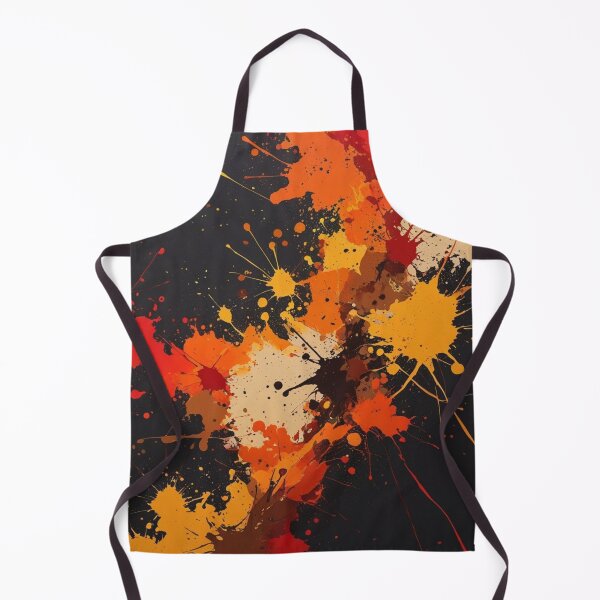 Item preview, Abstract Fall Ink Splat Art on Black designed and sold by Harmonic_Layers.