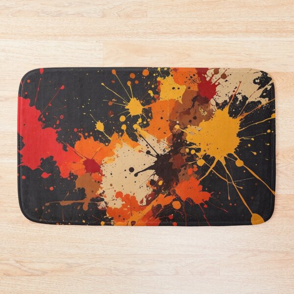 Item preview, Abstract Fall Ink Splat Art on Black designed and sold by Harmonic_Layers.