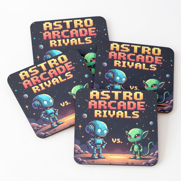 Item preview, Astro Arcade Rivals – Pixel Art Robot vs Alien Retro Game Design designed and sold by TeeWyrm.