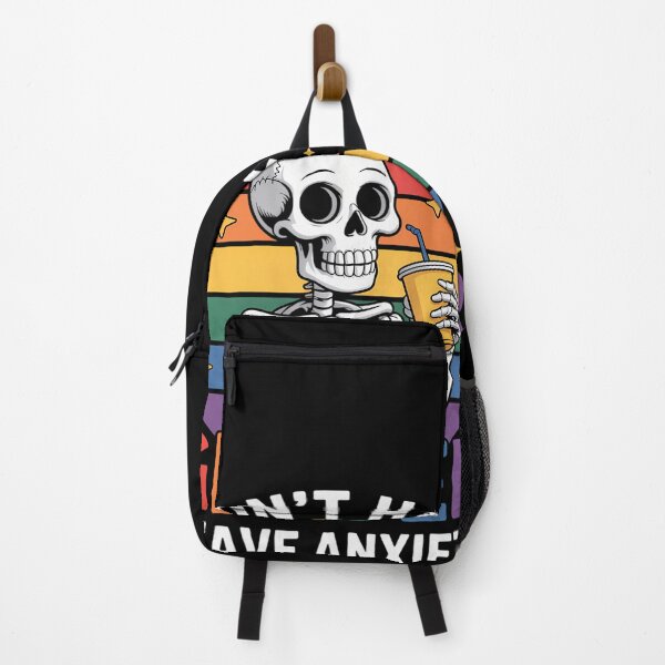 Item preview, Anxiety LGBTQ Pride Flag Funny Skeleton designed and sold by savrmiller.