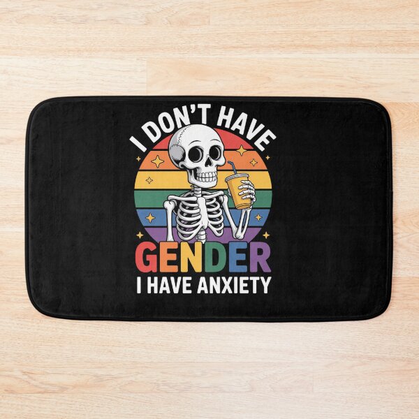 Item preview, Anxiety LGBTQ Pride Flag Funny Skeleton designed and sold by savrmiller.