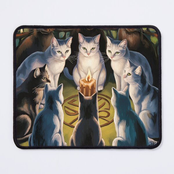 Item preview, Coven of witch cats in the forest painting designed and sold by jbfart.
