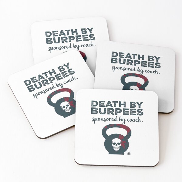 Item preview, Death by Burpees Funny Fitness Motivation TShirt Sticker Design designed and sold by TubaPrints.