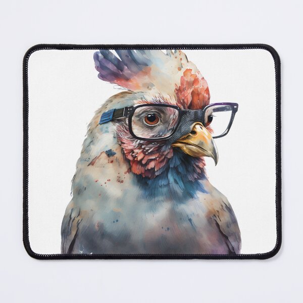 Item preview, Intellectual Chicken – Watercolor Poultry in Glasses designed and sold by ThePrintForge.