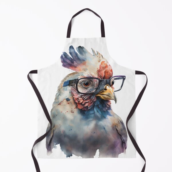 Item preview, Intellectual Chicken – Watercolor Poultry in Glasses designed and sold by ThePrintForge.
