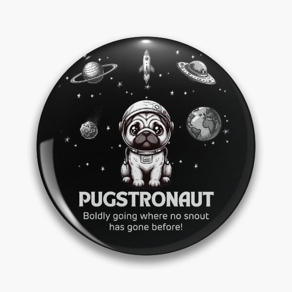 Item preview, Astronaut Pug Funny Space designed and sold by doodIllustrate.