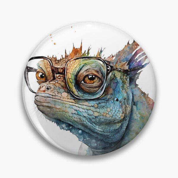 Item preview, Smarty Scales – Watercolor Lizard with Glasses designed and sold by ThePrintForge.