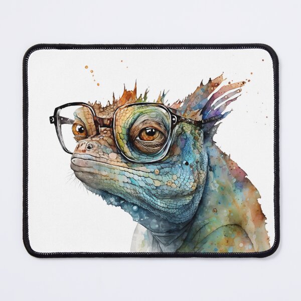 Item preview, Smarty Scales – Watercolor Lizard with Glasses designed and sold by ThePrintForge.