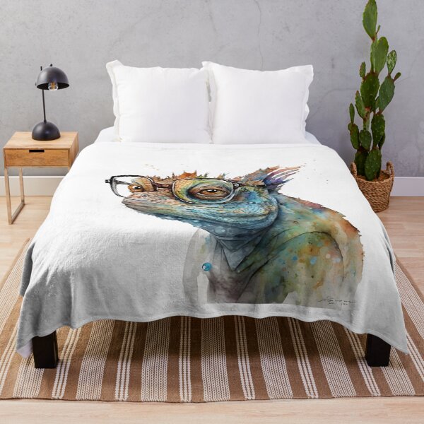 Item preview, Smarty Scales – Watercolor Lizard with Glasses designed and sold by ThePrintForge.