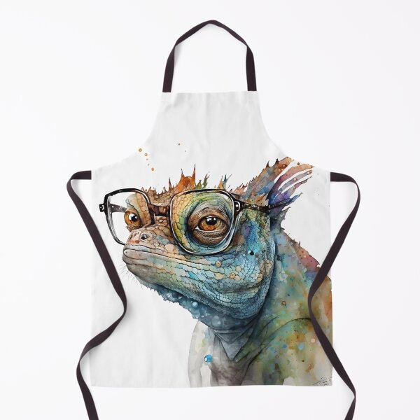 Item preview, Smarty Scales – Watercolor Lizard with Glasses designed and sold by ThePrintForge.