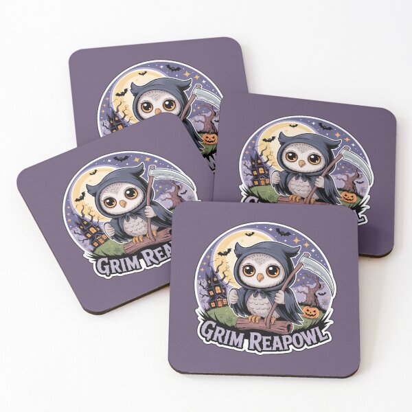 Item preview, Grim Reapowl – Cute Halloween Owl Sticker | Chibi Owl Grim Reaper Art designed and sold by Nuist25.