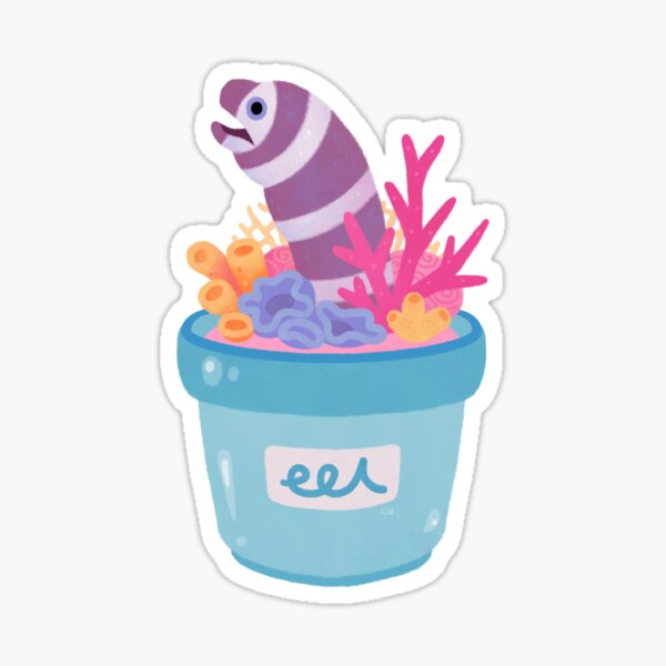 Eel flower pot 2 Sticker