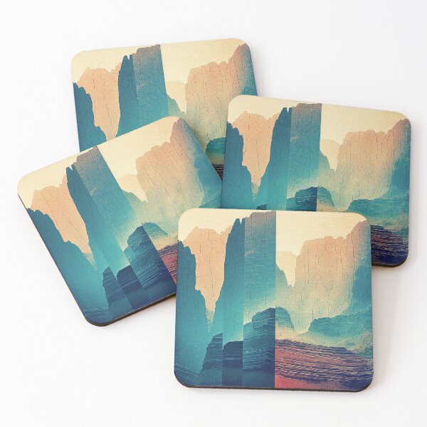 Item preview, Retro Abstract Canyon Layers – Vintage Desert Landscape Art designed and sold by Art of Ngu.