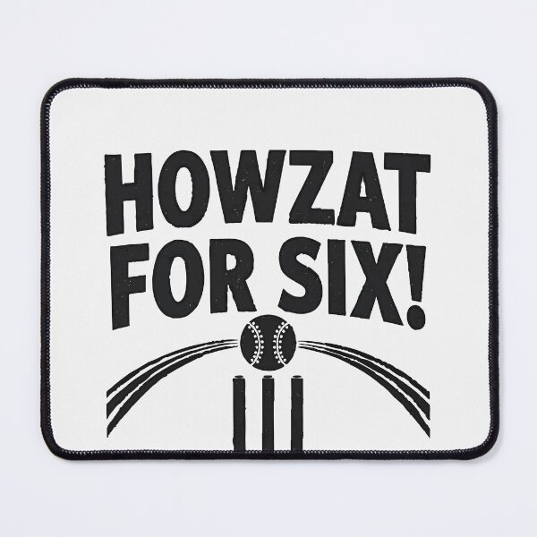 Item preview, Howzat for Six! — Funny Cricket Humor Typography Design designed and sold by Dreambytes.