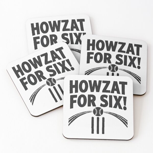 Item preview, Howzat for Six! — Funny Cricket Humor Typography Design designed and sold by Dreambytes.