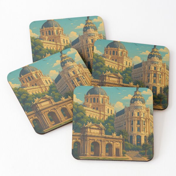 Item preview, Greetings from MADRID Spain - Modern Colorful City View designed and sold by Earth Celebration Designs.