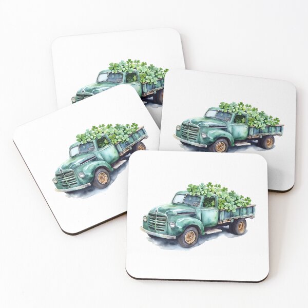 Item preview, Vintage Truck Full of Clovers – St. Patrick's Day Vibes designed and sold by Mariana Shymkovych.