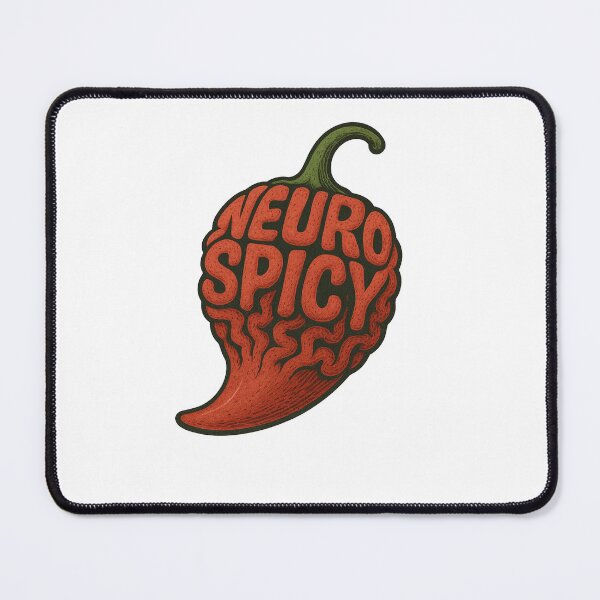 Item preview, Neurospicy Brain Chili Pepper – Quirky Typography Art designed and sold by MAF_Merch.