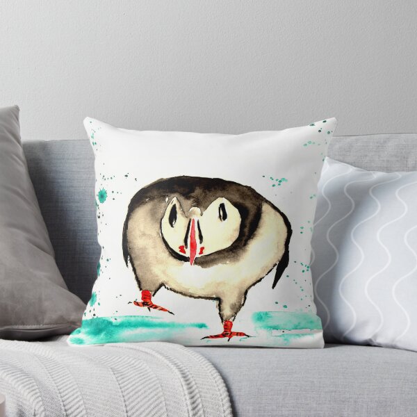 Item preview, Puffin, Puffin running, watercolor Puffin designed and sold by Rosaliartbook.