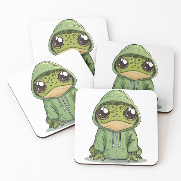 Item preview, Sad Kawaii Frog in Hoodie – Emotional Lo-fi Frog Design designed and sold by WojcikDesigners.