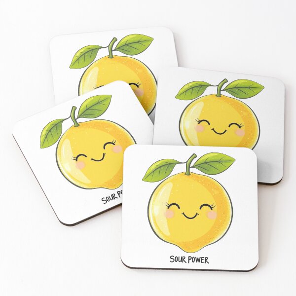 Item preview, Sour Power Happy Lemon Kawaii Cute Fruit Art designed and sold by AdamGierczyk.