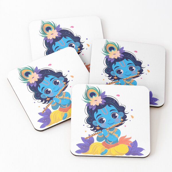 Item preview, Baby Krishna with Flute | Cute Hindu God Art for Kids & Nursery Decor designed and sold by Asapusri.